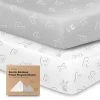 KeaBabies 2-Pack Mini Crib Sheets, Pack And Play Sheets Fitted, Pack N Play Sheets, Organic Fitted Crib Sheet