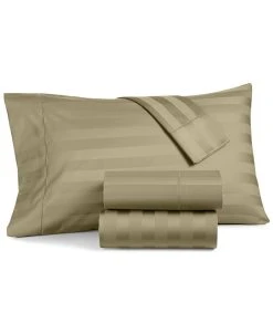 Charter Club 1.5 Stripe 550 Thread Count 100% Cotton 3-Pc. Sheet Set, Twin, Created For Macy's